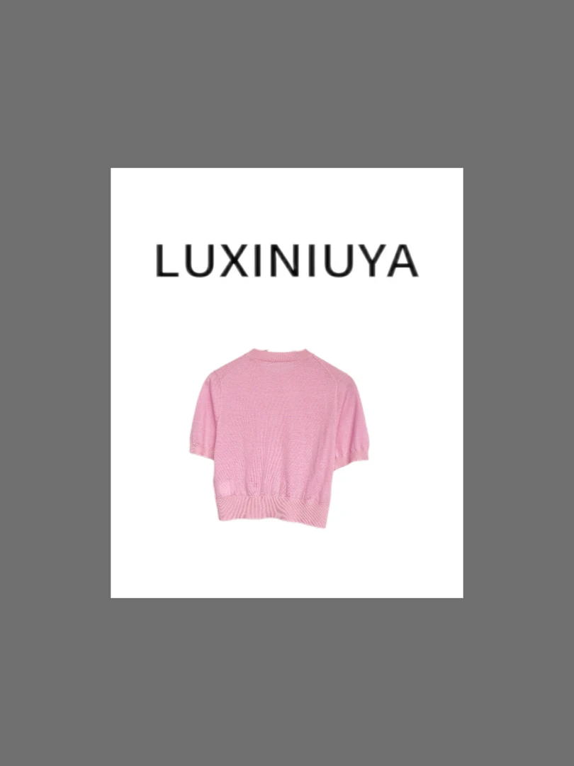 【LUXINIUYA】25年新款100可机洗超细羊毛高级字母针织上衣#CX3333
