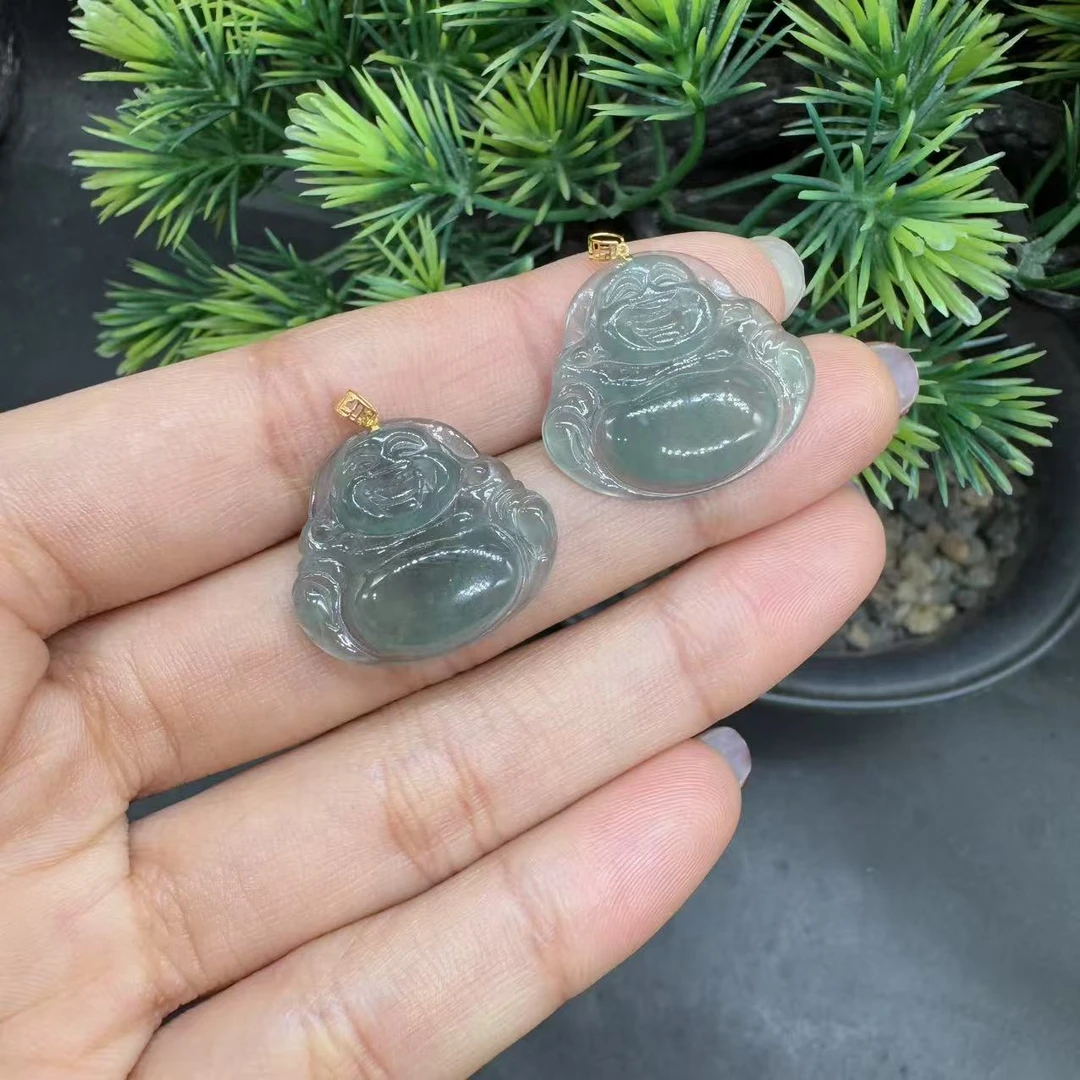 【玉经纶】-32696/Q30-天然A货翡翠佛公吊坠-多样性发其一