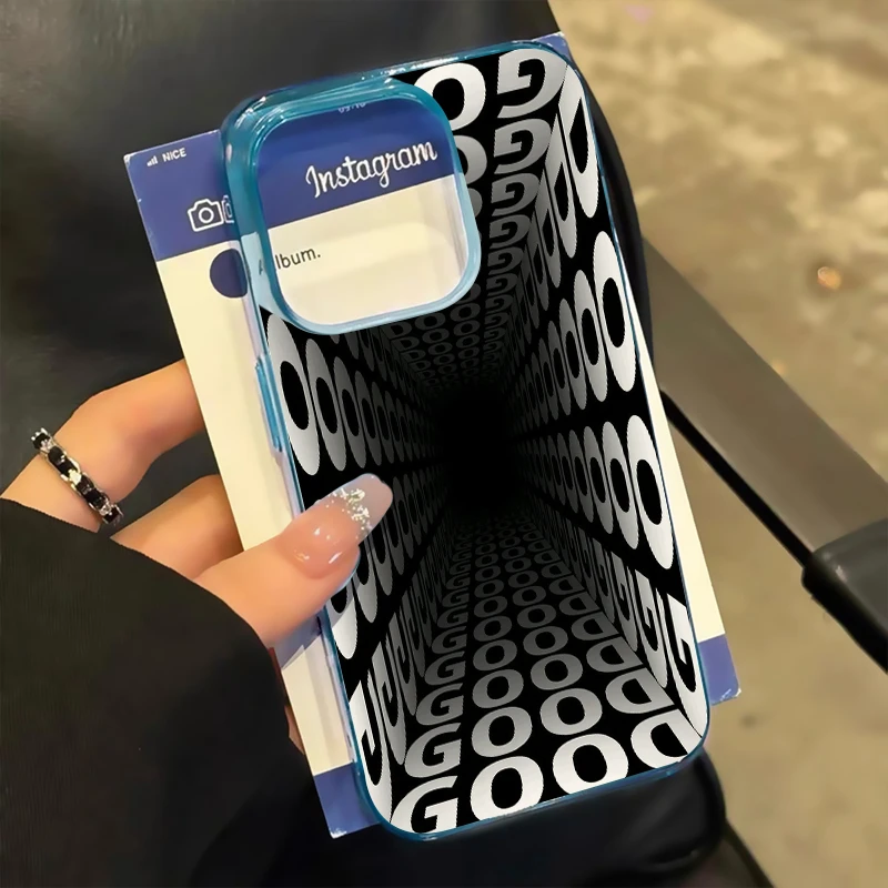 深渊good英文适用iPhone16/15pro高透手机壳14新款防摔软13个性11