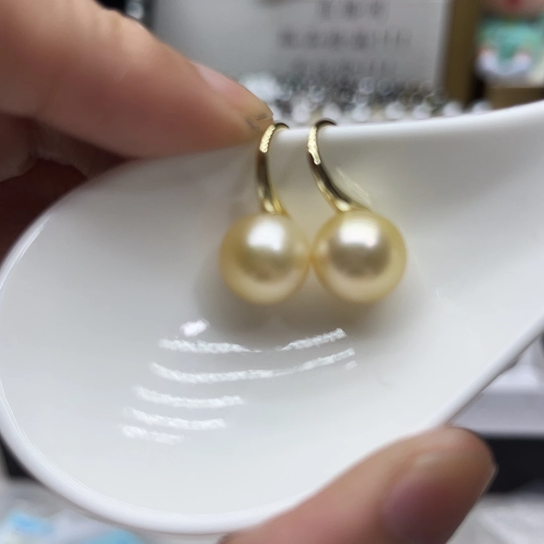 银S925镶嵌耳饰海水珍珠