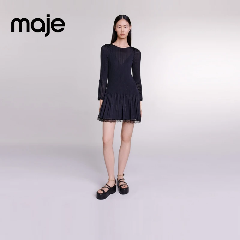 氛围感穿搭|Maje女装高级感时尚短款两件套连衣裙短裙MFPRO03374