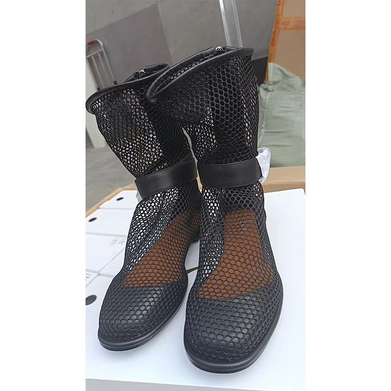 JING2025夏季新款602-1套脚休闲鞋女鞋时尚镂空透气短靴