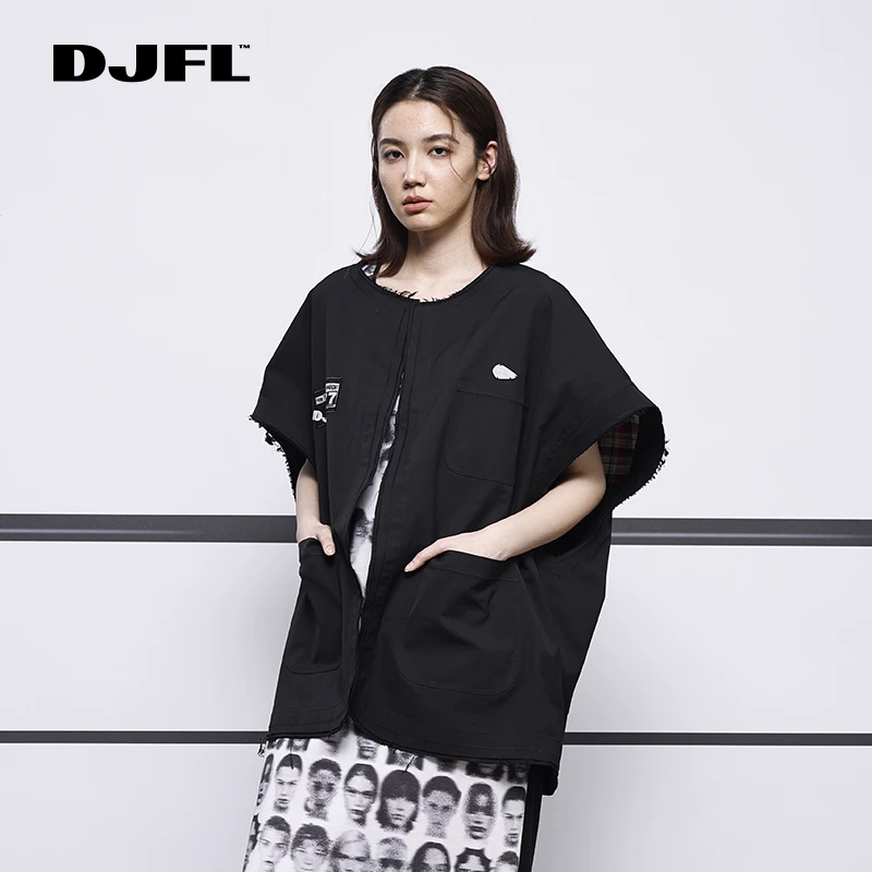 【春上新】DJFL 黑色马夹女 DWWS3W286