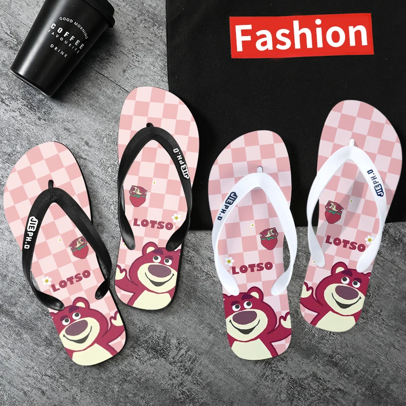 草莓熊卡通可爱人字拖女夏季外穿防臭防滑凉拖鞋新款潮牌夹脚拖