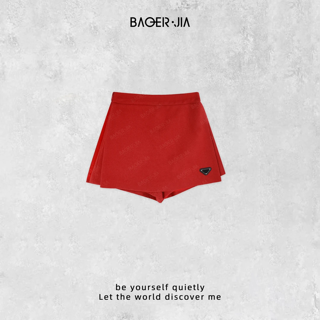 88-【百搭小裤裙】宝儿家含幂BD19824412早春款学院风A字高腰短裤裙