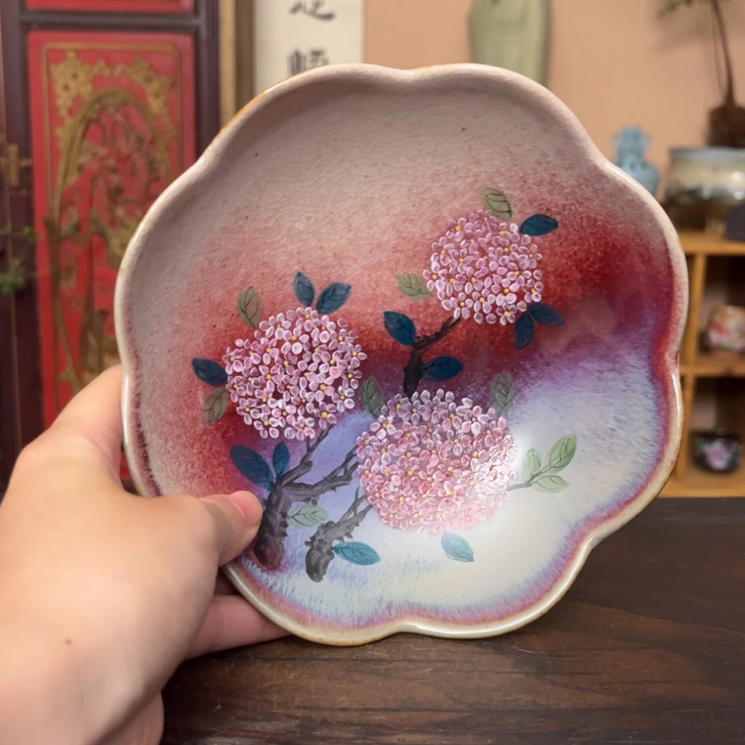 柴烧纯手工手绘陶瓷