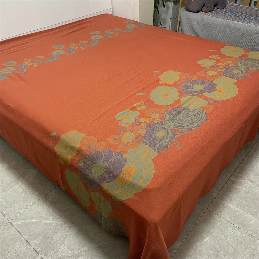 A类纯棉轻奢复古高密双层纱布料100全棉面料可定制床单被罩四件套