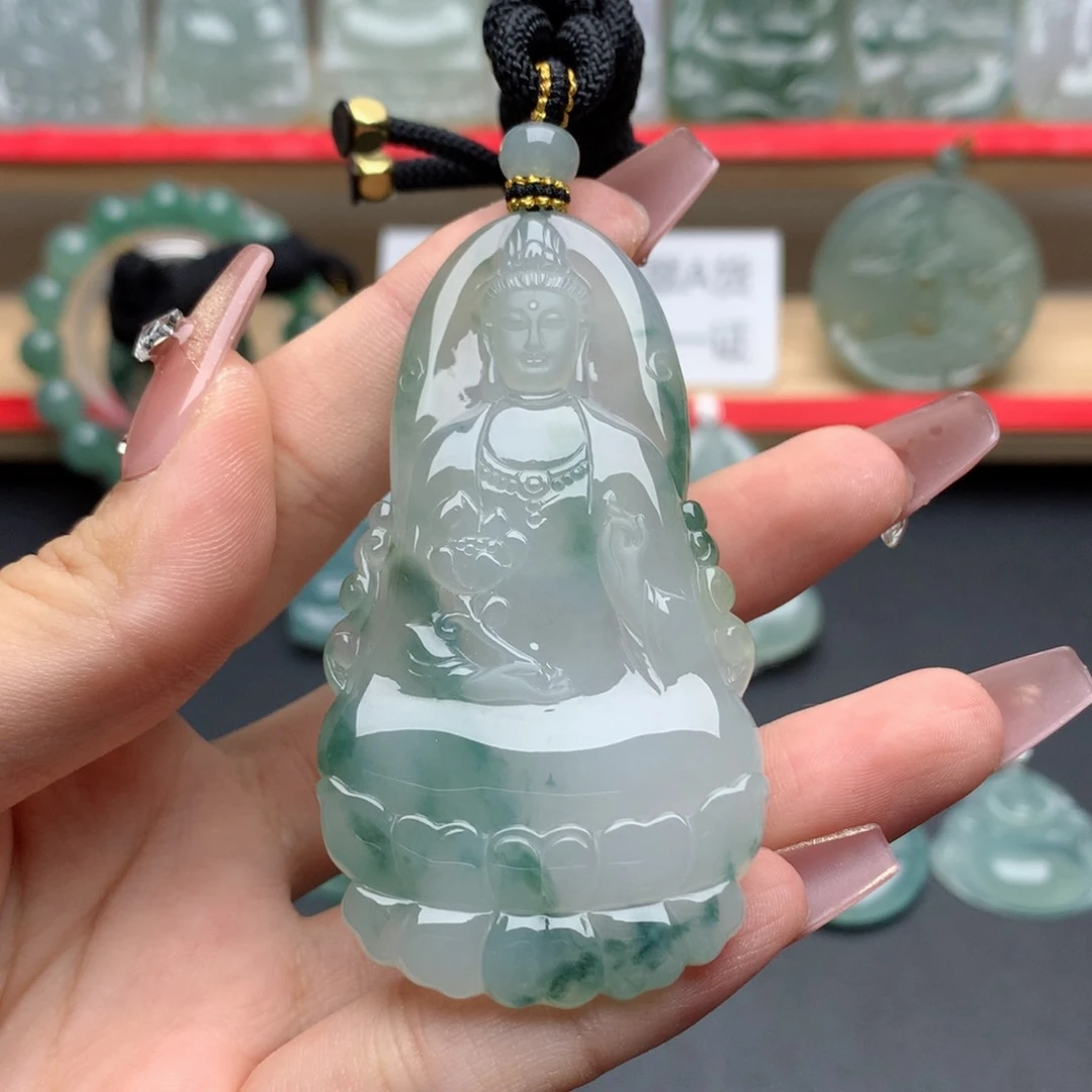 翡翠未镶嵌颈饰C***s素衣观音