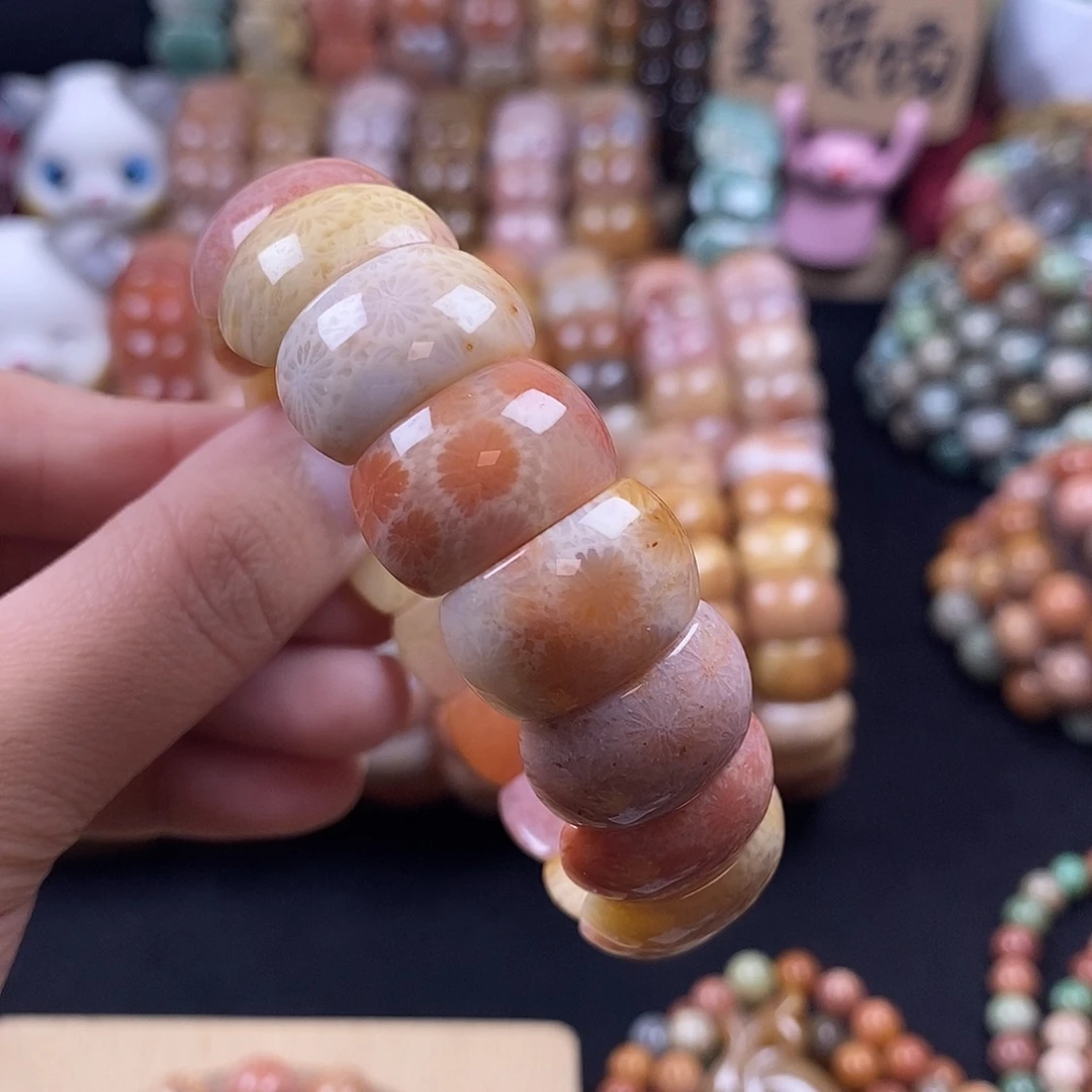 未镶嵌手牌硅化珊瑚（珊瑚玉）彩冰23