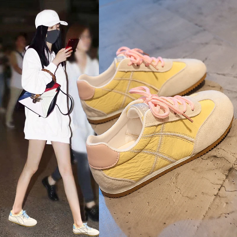爆款阿甘鞋女款2025春季新款平底舒适复古德训鞋百搭潮流小白板鞋
