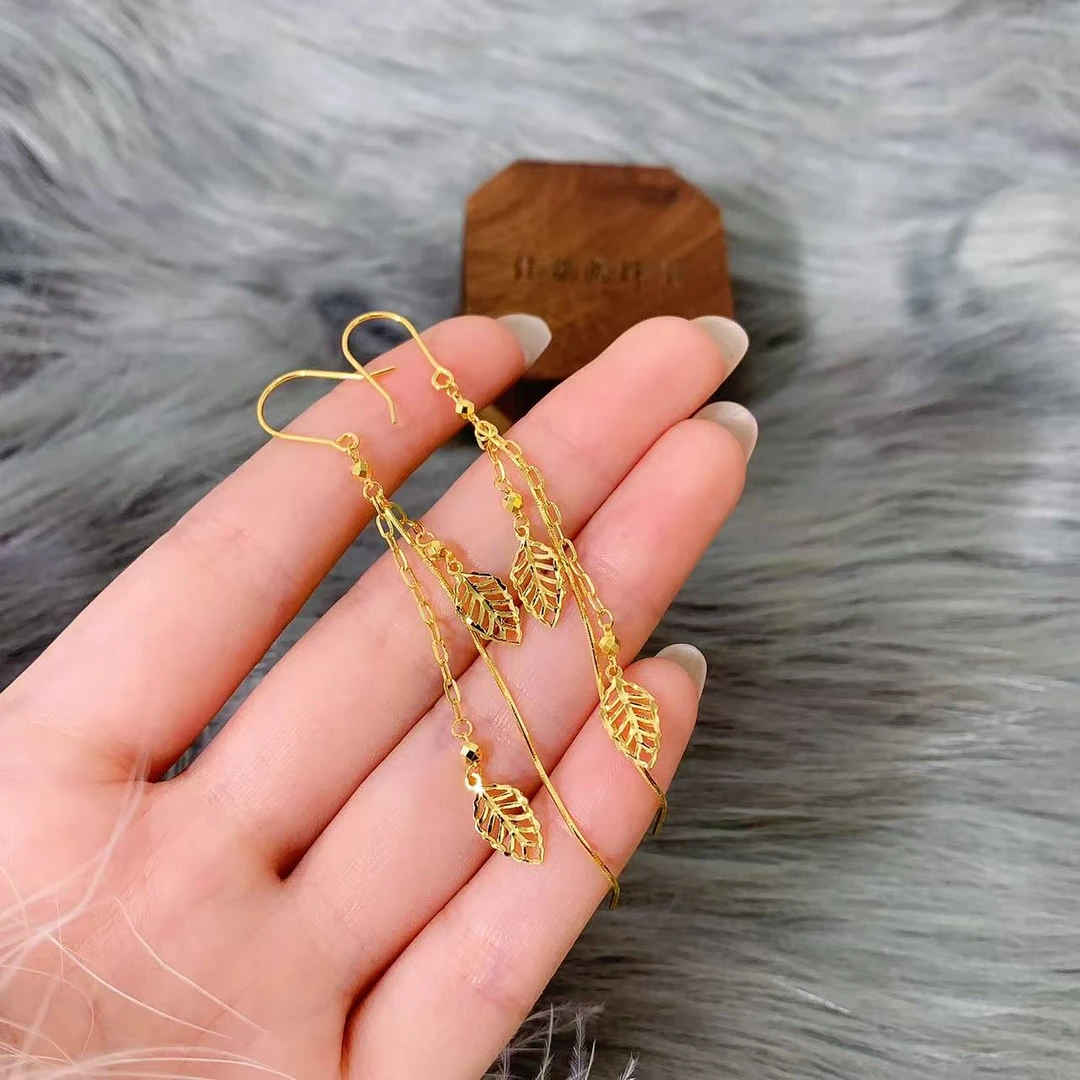 【伟新源】足金999 5G工艺  一夜暴富耳钩4.16克