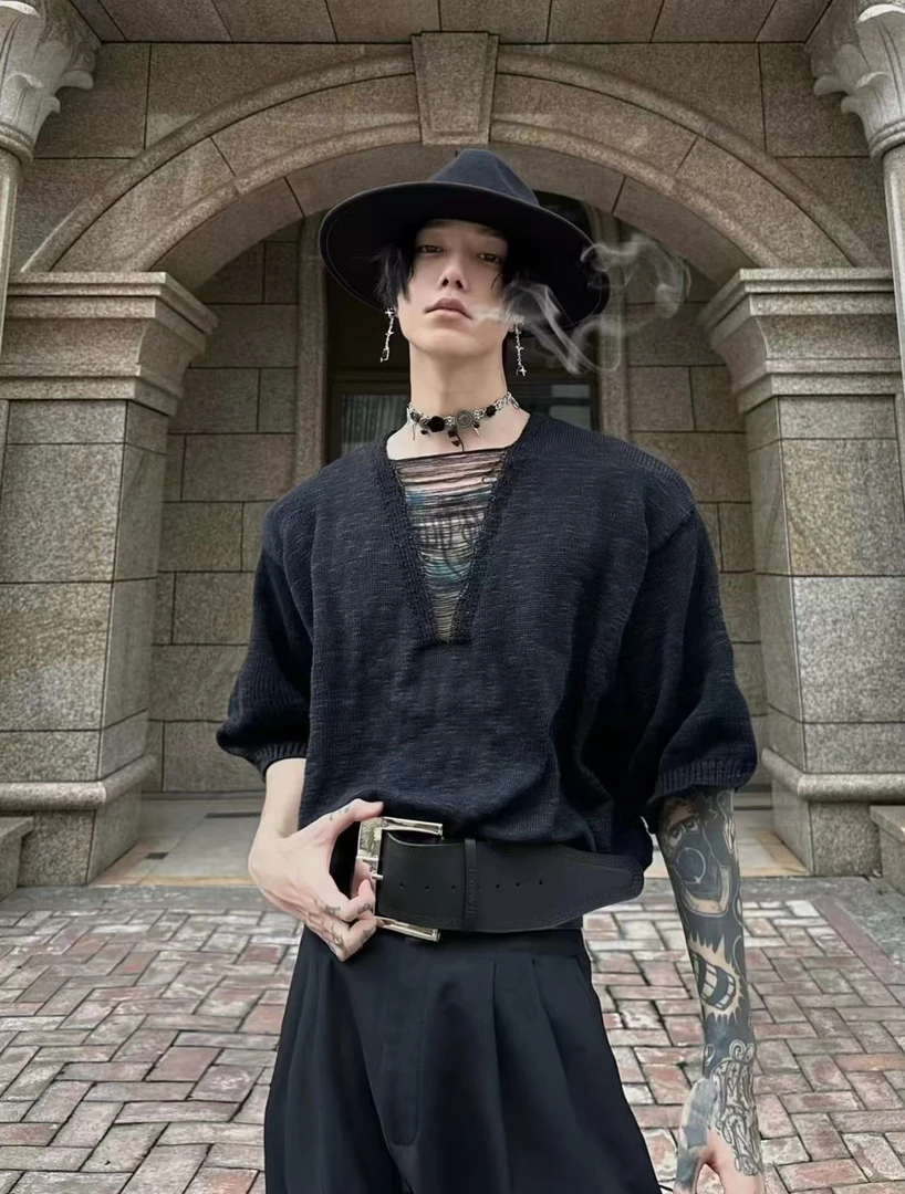 黑白家男潮流时尚T恤衫