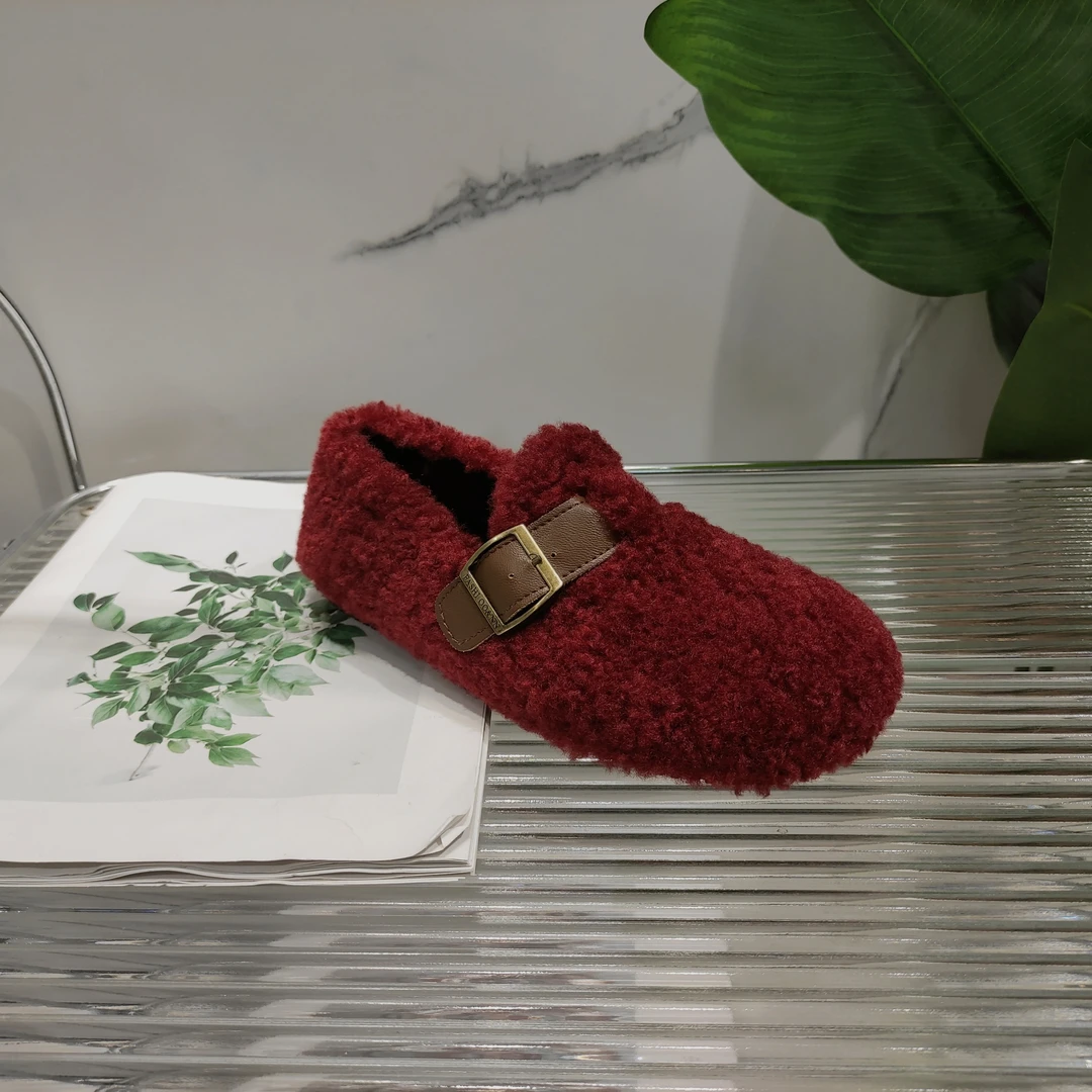 一脚蹬毛毛鞋女外穿新款韩版温柔仙女风豆豆鞋B58-5