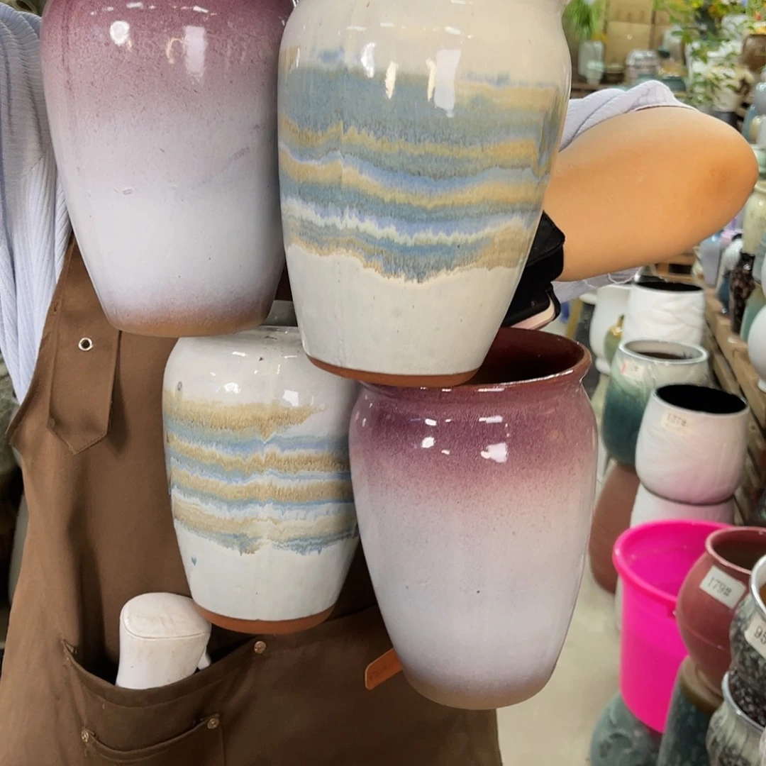 紫砂花盆高度20口径13厘米