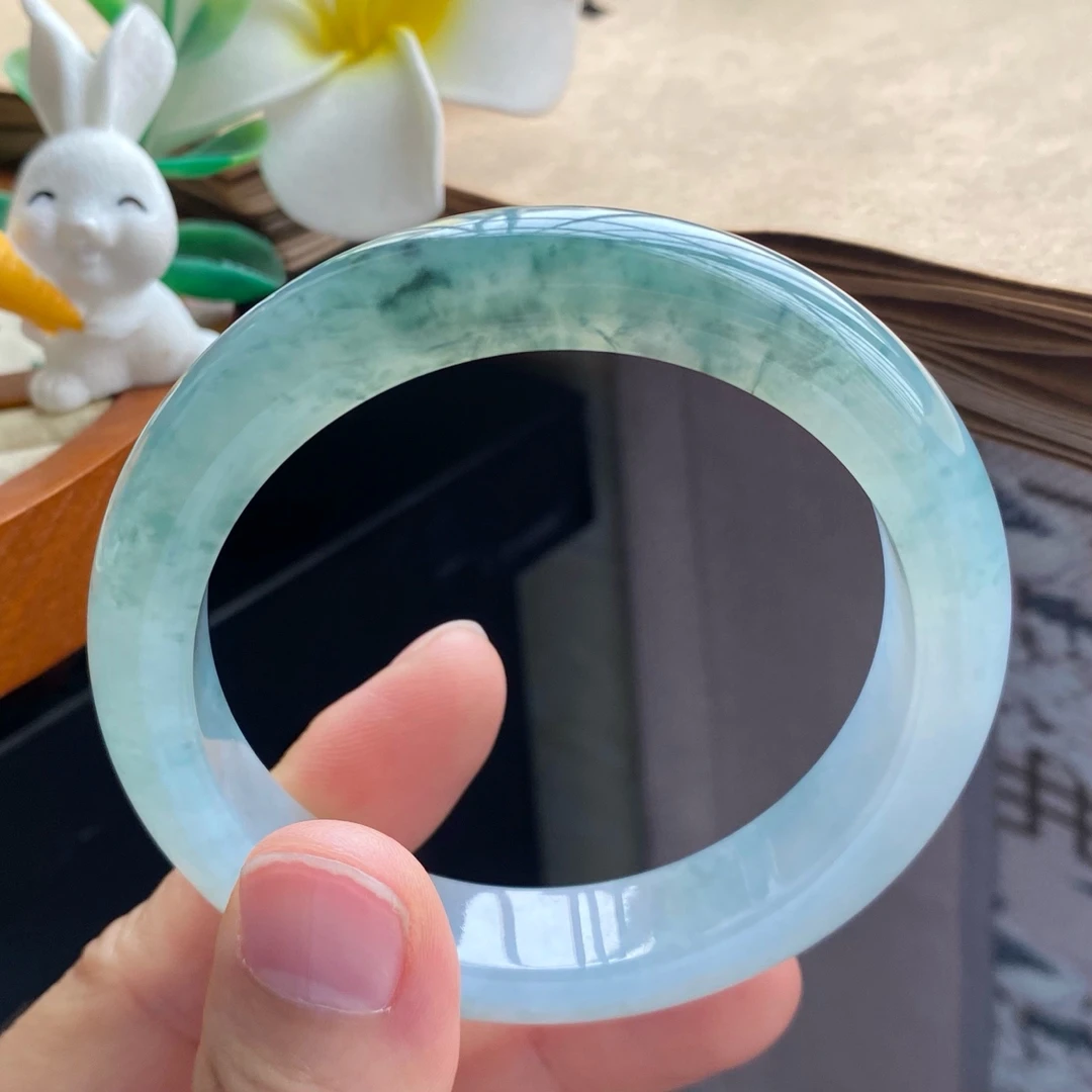 01.25批冰油绿种水镯13571号55.7-12.2-8.4天然翡翠