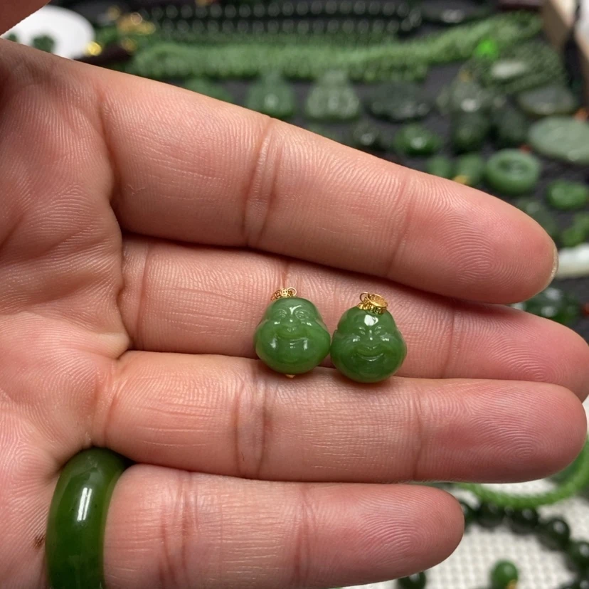 【闪购商品】和田玉（碧玉）颈饰18K金镶嵌1***°