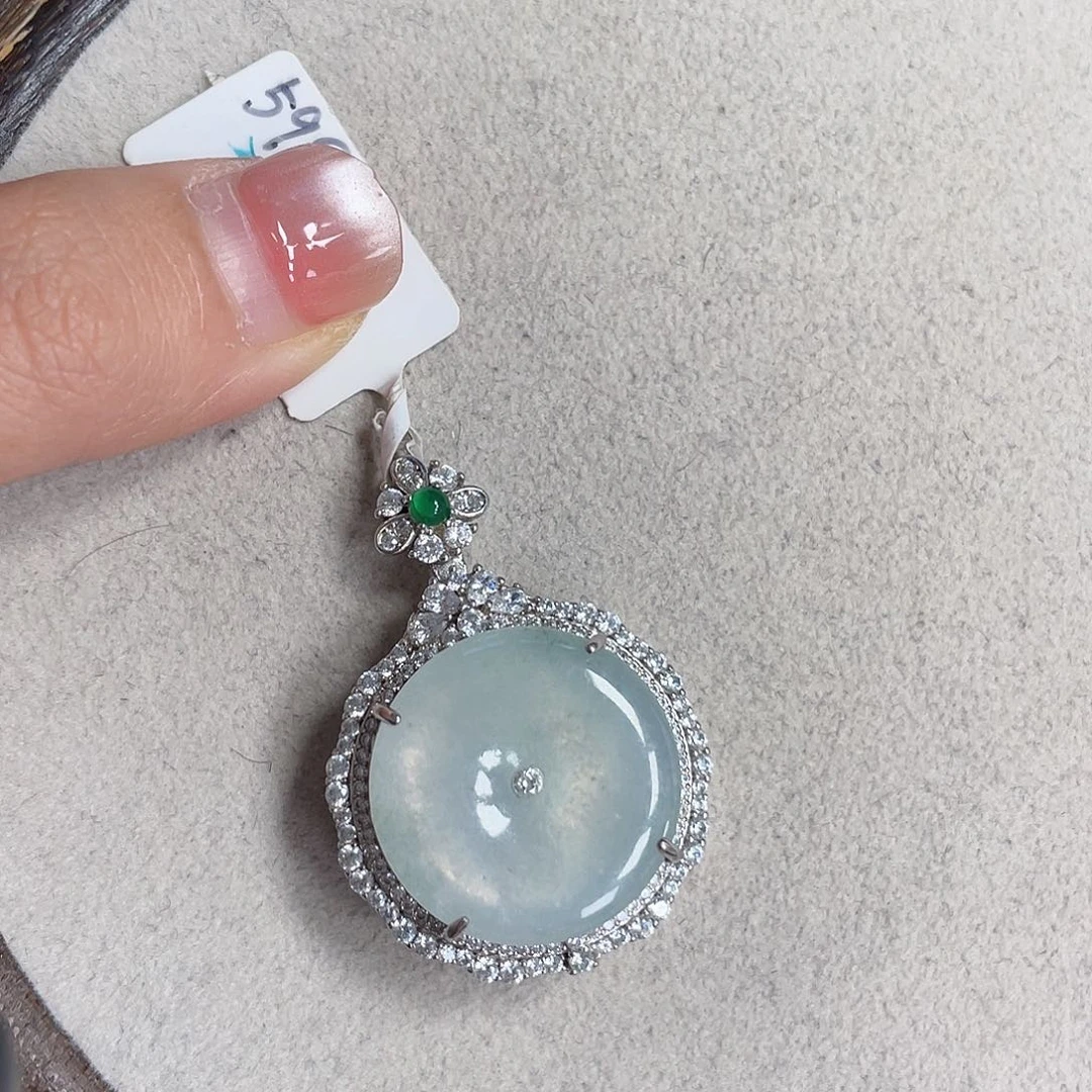 翡翠银S925镶嵌颈饰