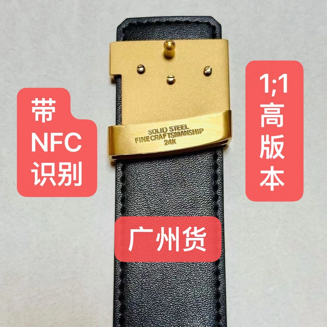 L经典老花腰带V皮带+扣头+带NFC识别功能高端礼盒包装 商务百搭