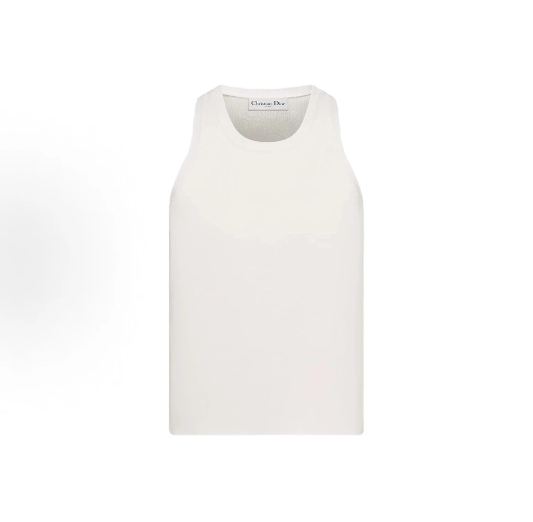 未使用 DIOR/迪奥 经典侧边字母提花圆领无袖背心吊带