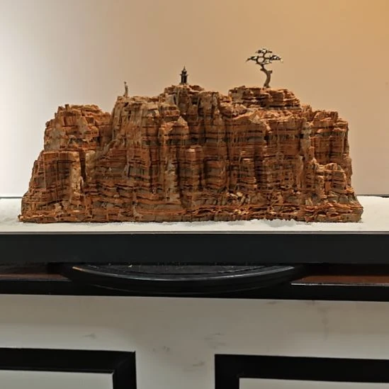 用***李石材灵璧石滴水莲花楼兰山