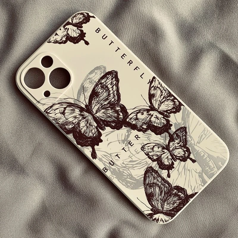 重影蝴蝶苹果15/14ProMax手机壳iPhone16Pro硅胶13/12网红11魔方