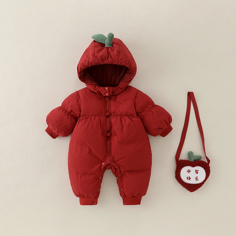 婴儿宝宝冬季衣服夹棉爬服防风加厚保暖男女连体衣棉服外出哈衣潮