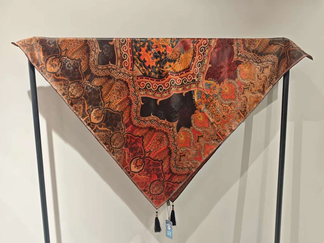【C041】宫丽108x108cm纯100桑蚕丝香云纱双面国风古风