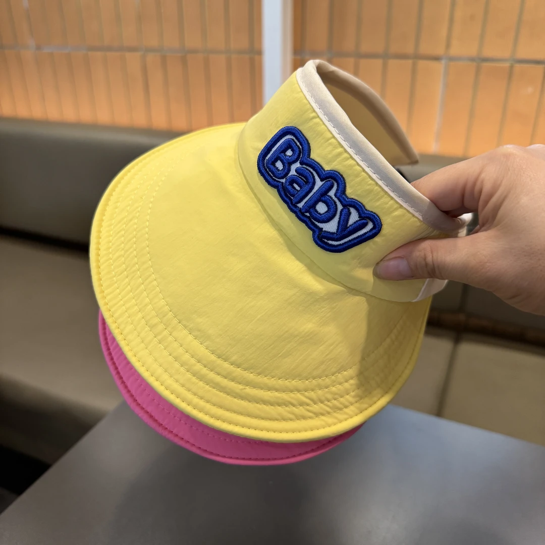 韩版宝宝夏季空顶帽男女儿童户外大檐遮阳防晒太阳帽婴儿薄款透气