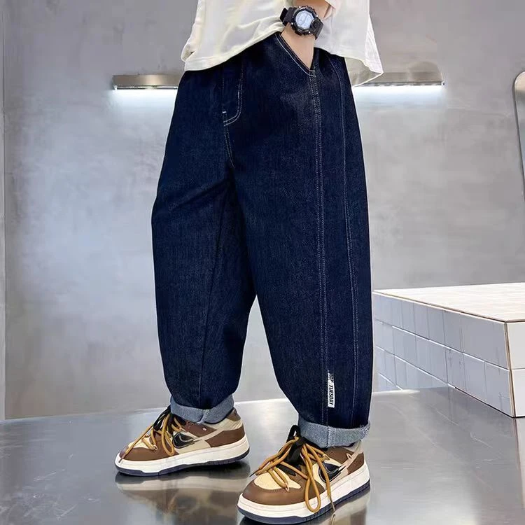 502491童装男童休闲牛仔裤2025夏季宝宝韩版潮酷洋气男孩软牛仔裤
