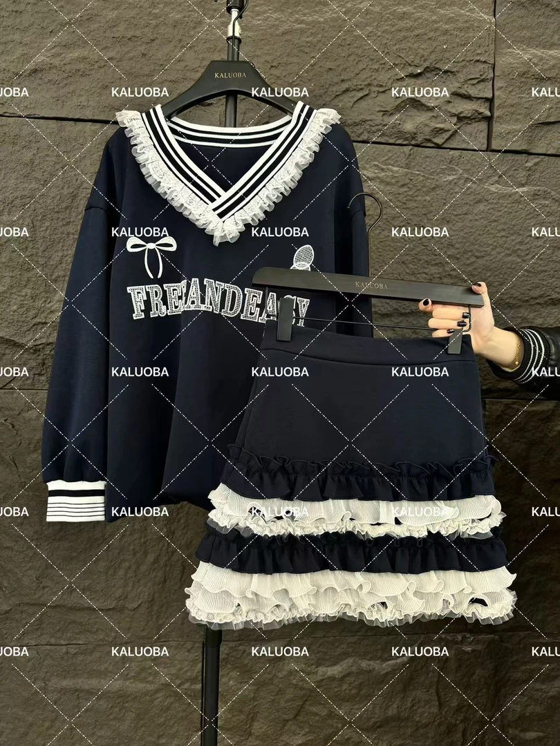 【原创大码设计师款】2025春季新款蕾丝套装6194