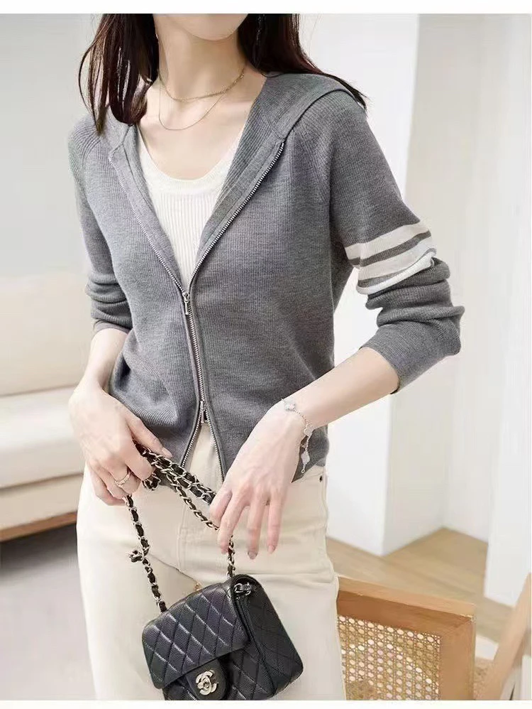 德国进口精纺扬子纱纯羊毛针织开衫春夏新款2025