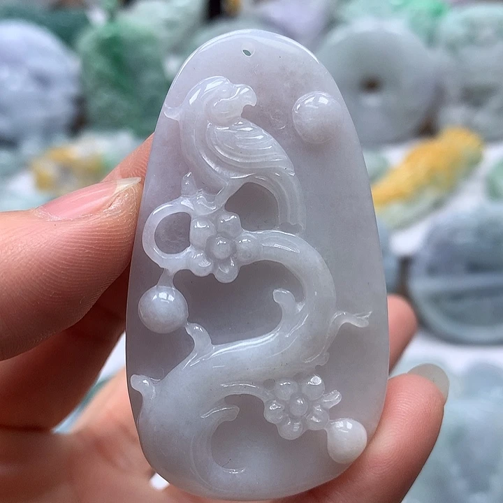 翡翠未镶嵌颈饰鸟语花香喜上眉梢福利