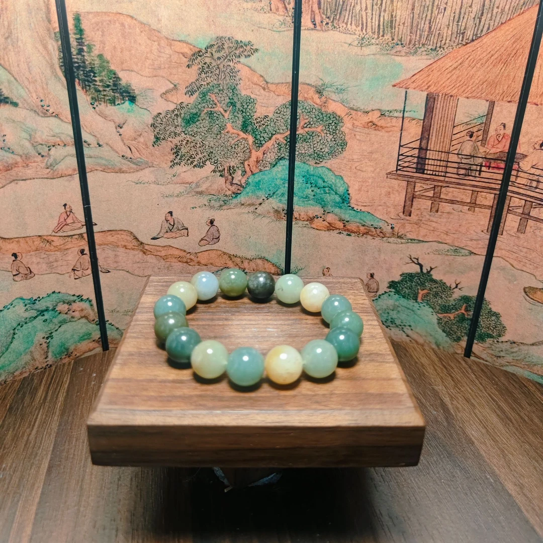 P和田玉多宝圆珠手串（卡12）0332