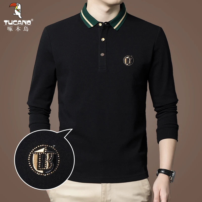 TUCANO/啄木鳥翻领Polo衫长袖男士春秋季中青年时尚商务上衣 931#