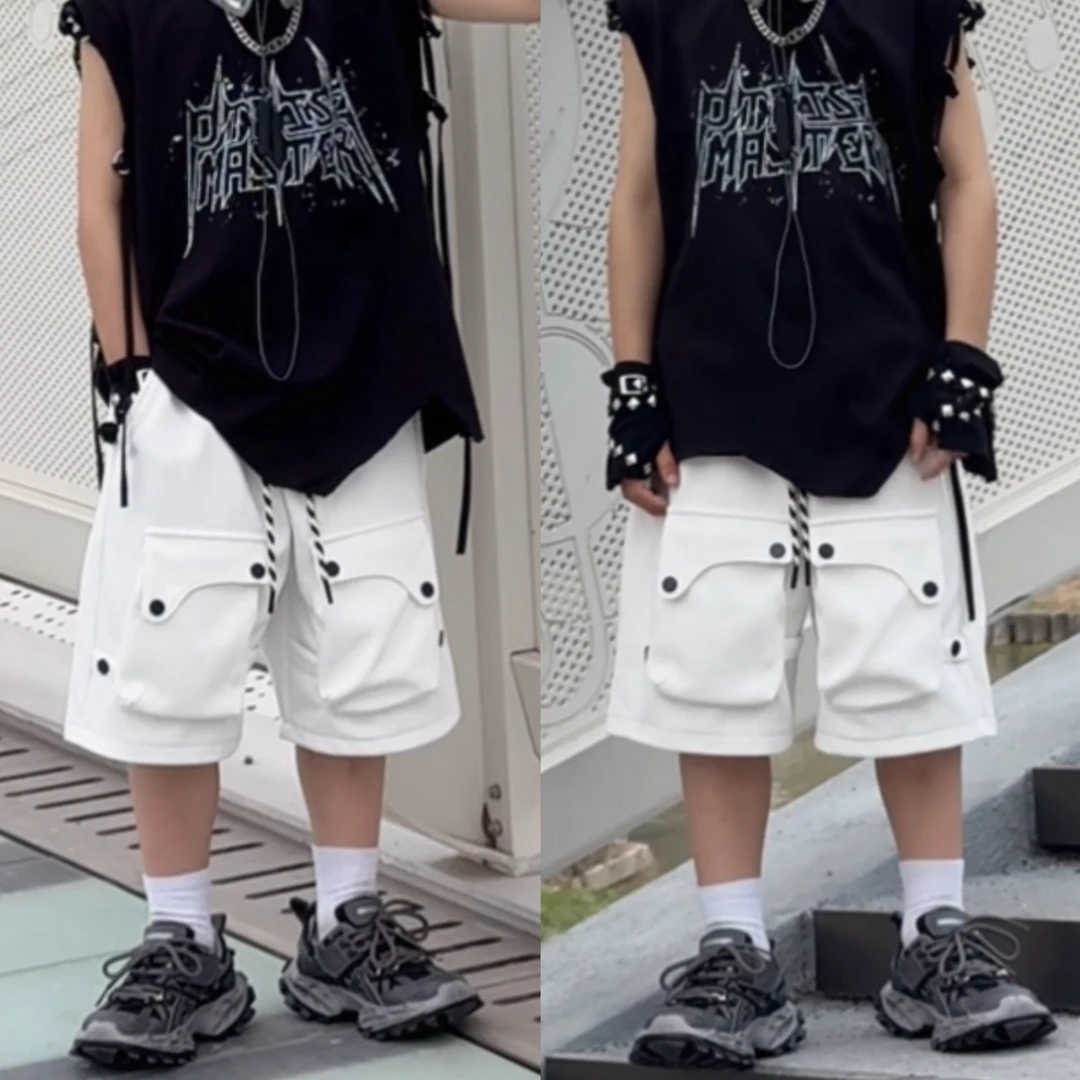 乐乐家儿童夏季新款潮牌立体袋高级宽松休闲卫裤时尚短裤百搭