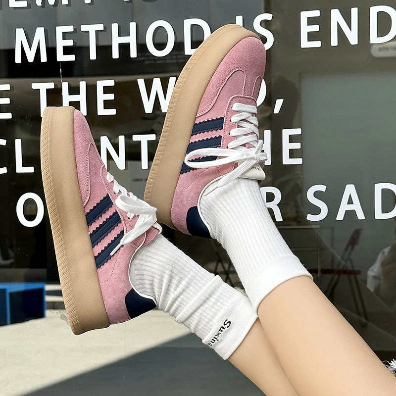 厚底板鞋女2025春秋新款百搭网红爆款阿甘鞋百搭透气休闲德训鞋潮