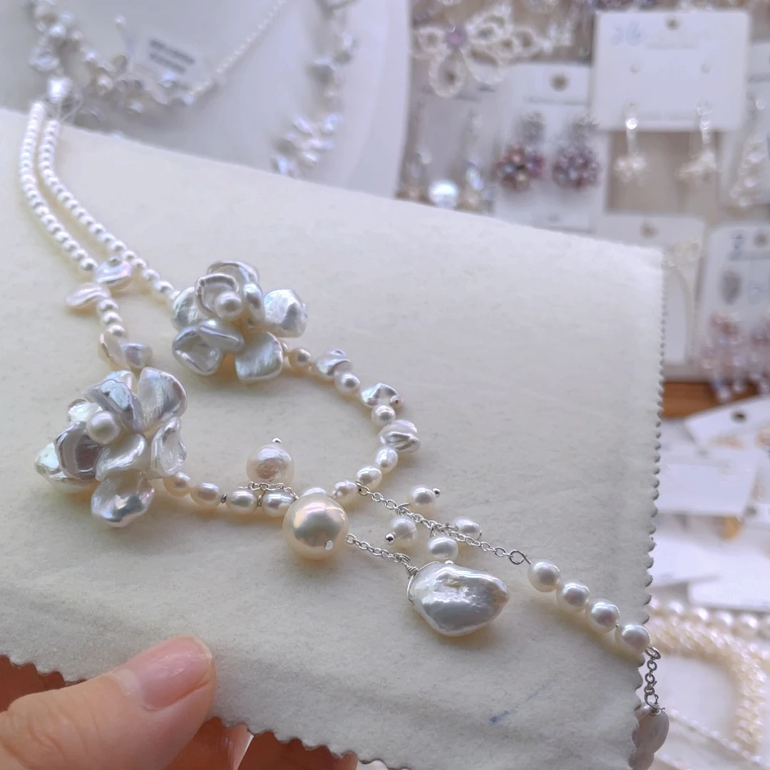 未镶嵌淡水珍珠耳饰顾*拉项链