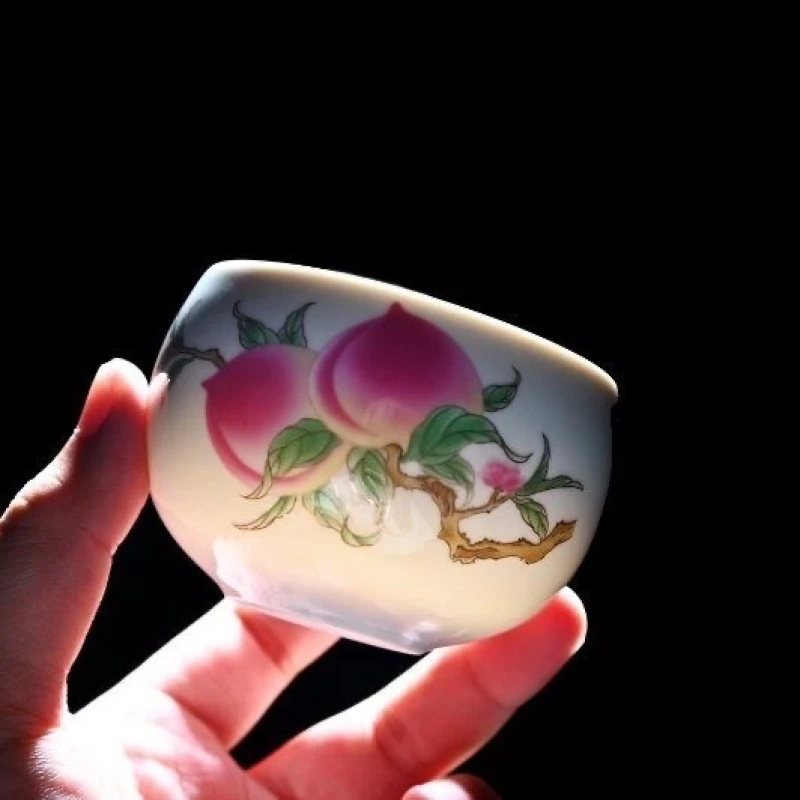 《仙桃》陶瓷白瓷茶杯/容量110毫升