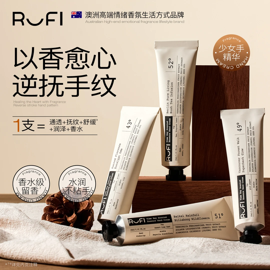 【巴图&博谷优享】RUFI时光密钥香氛精华手霜抚纹抗皱舒缓润泽留香