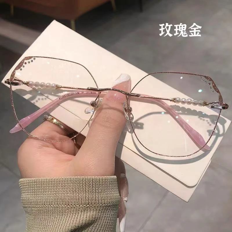 正品小红书爆款无框老花镜素颜时尚防蓝光可配度数老花眼镜女士