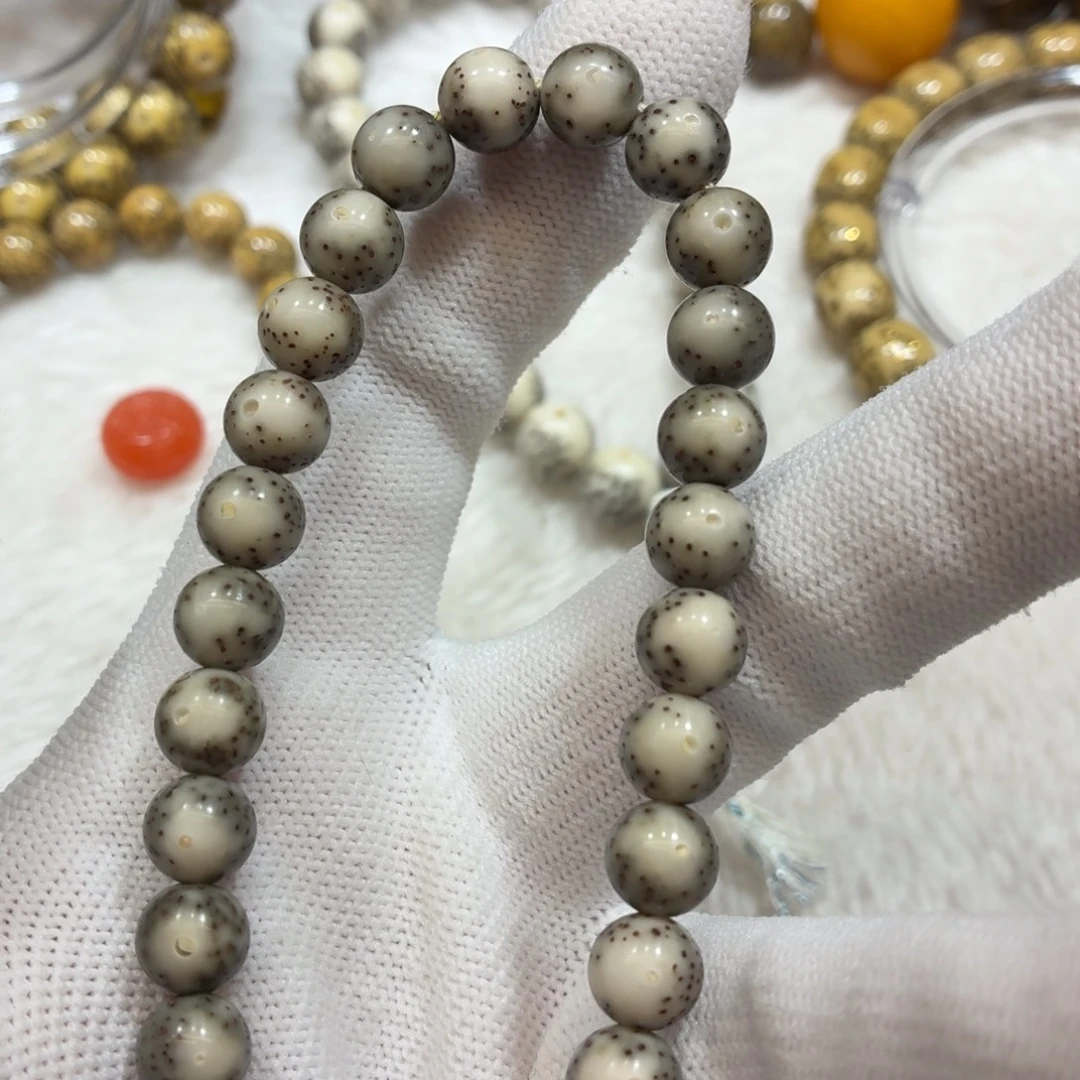 手串星月菩提绿包白8圆