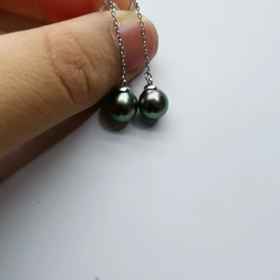 海水珍珠耳饰银S925镶嵌