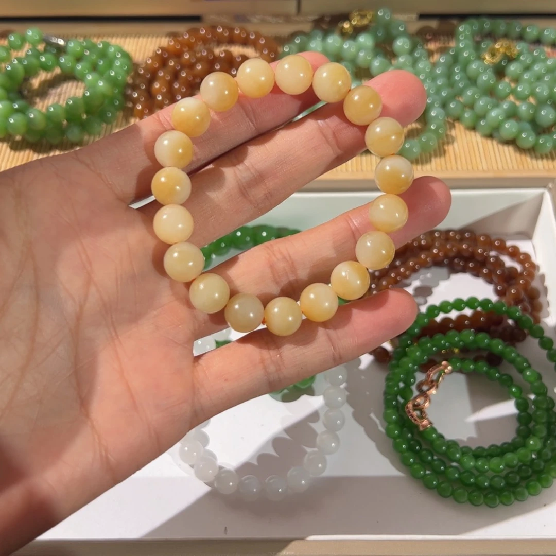 手链未镶嵌和田玉（糖玉）