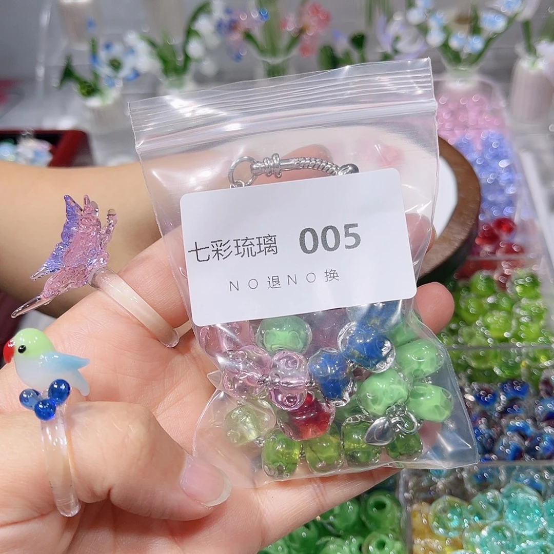 玻璃颈饰5串珠三十二个
