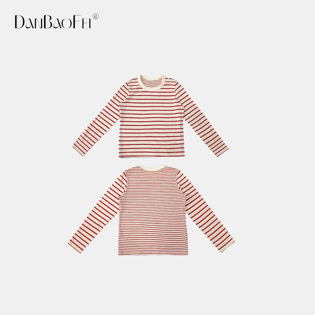 【DaMei】2025春季新品女装显瘦条纹拼条肩扣长袖 YLM00660