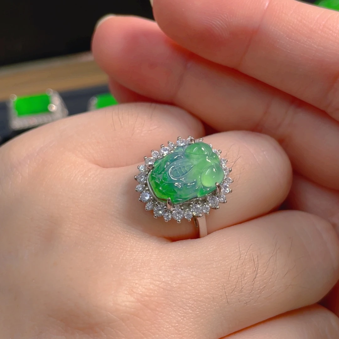 翡翠银S925镶嵌吊坠(不含链)