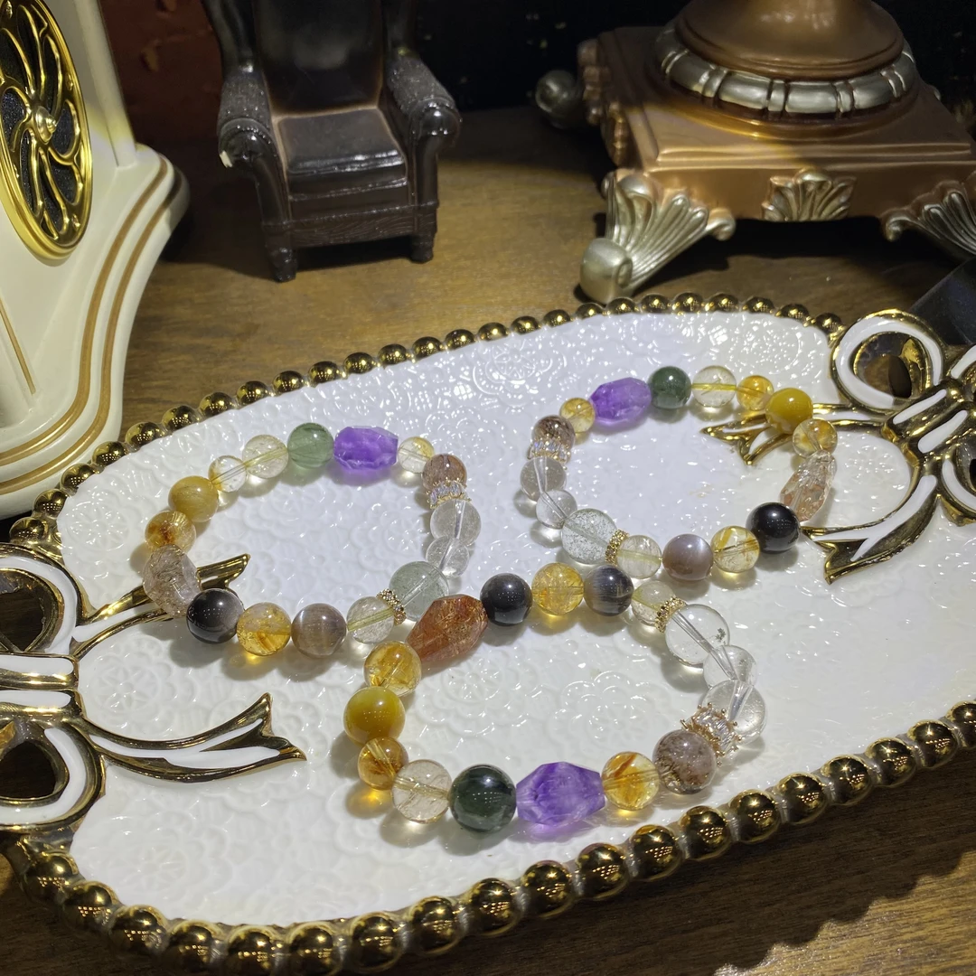 D291-高品质天然水晶多宝手串设计款单圈--多样性发其一