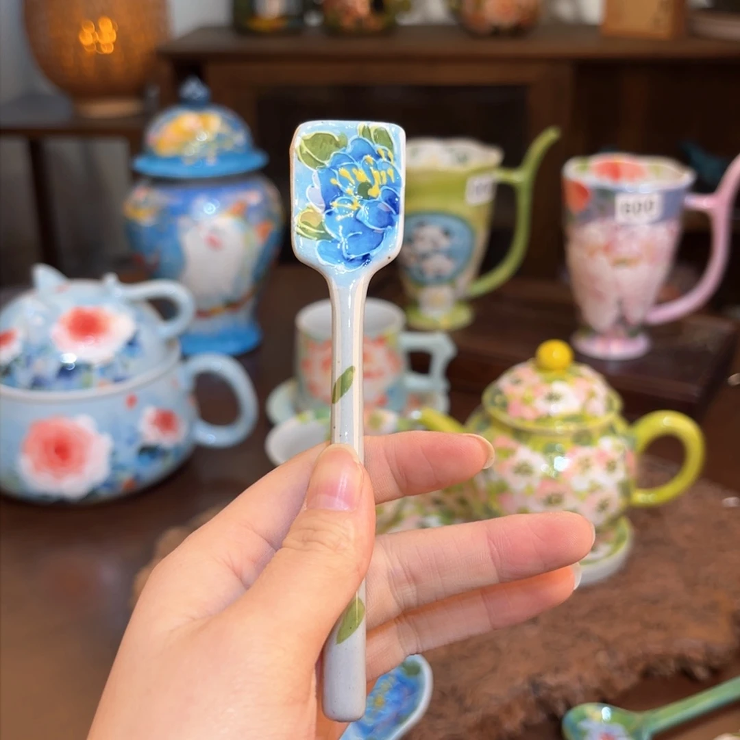 福***呀景德镇手绘高温釉下彩陶瓷茶具