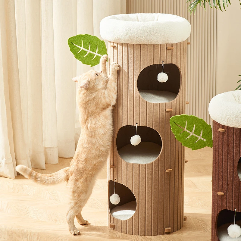 A网红多层猫爬架猫窝猫抓板毛毡代发外贸猫桶亚马逊工厂批B