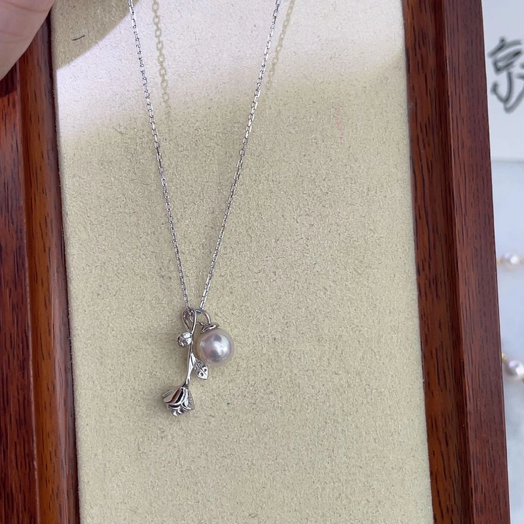 海水珍珠银S925镶嵌颈饰